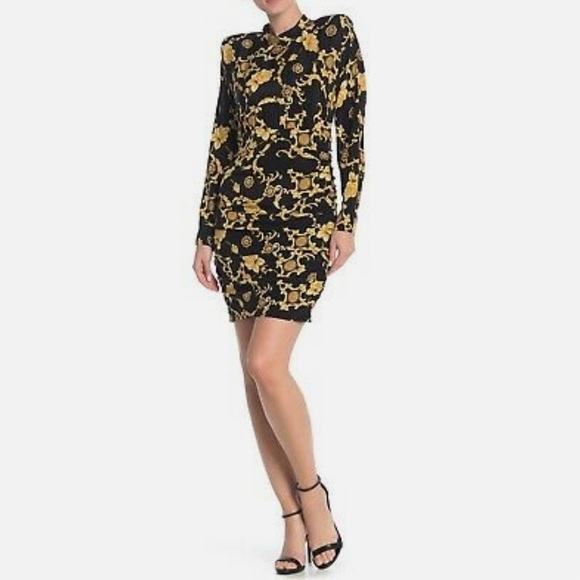VERONICA BEARD Amile Ruched Silk Long Sleeve Dress